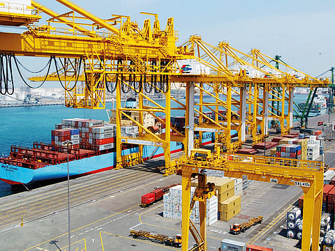 Jebel Ali port. a drop in domestic economy activity can be compensated for by a recovering international economic activity.