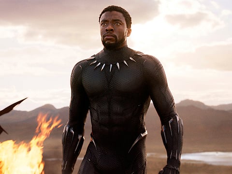 Chadwick Boseman in a scene from 'Black Panther'.