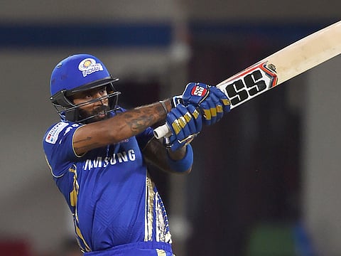 File photo: Mumbai Indians cricketer Suryakumar Yadav plays a shot during the 2018 Indian Premier League (IPL) Twenty20 cricket match between Kings XI Punjab and Mumbai Indians at the Holkar Cricket Stadium in Indore on May 4, 2018.