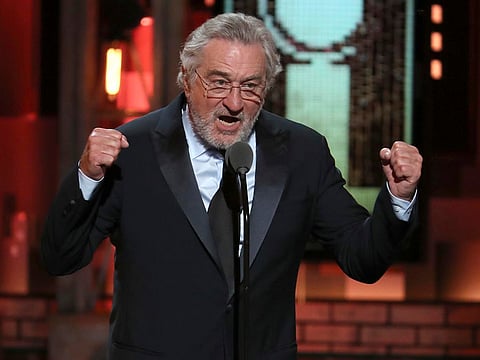 Robert De Niro introduces a performance by Bruce Springsteen at the 72nd annual Tony Awards at Radio City Music Hall on Sunday, June 10, 2018, in New York.