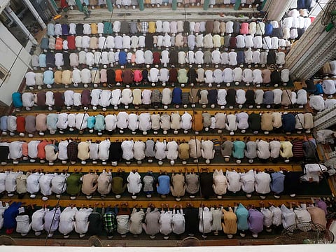 Indian Muslims offer prayers at a mosque in Allahabad, India in this file picture. The court of Chief Judicial Magistrate AN Dave on Saturday acquitted 127 persons arrested on the charges of being members of the banned outfit SIMI.