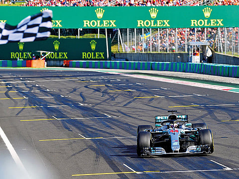 At the very top, it can get lonely... Mercedes' Lewis Hamilton crosses the finish line by some distance. The best sportsmen will not let being the best get in the way of seeking more to play for.