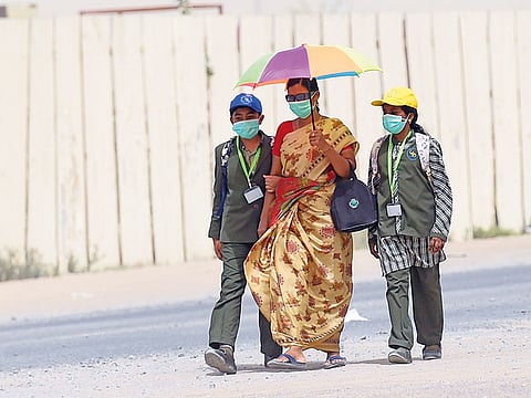 In recent days, the dusty weather has reduced visibility and made life difficult for pedestrians.