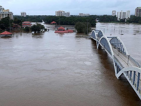 File picture: Residents stranded as Periyar river flooded following monsoon rains at Aluva, Kerala, on August 16, 2018