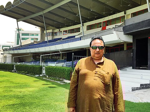 Surinder Khanna, the wicketkeeper-batsman who was Man of the Series, during a recent visit to Sharjah Stadium.