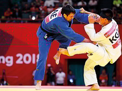 Victor Scvortov (left), a naturalised judoka from Moldova, and Ivan Remarenco are the two athletes from UAE who have qualified for the new postponed Tokyo Olympics.