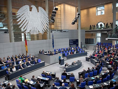In this picture taken Nov.21, 2018 German Chancellor Angela Merkel (CDU) speaks in the Bundestag.