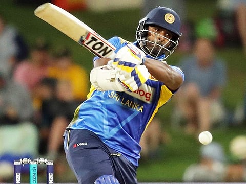 Sri Lanka's Thisara Perera bats