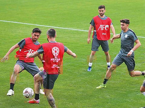 Philippines players during a training session ahead of their opening match against South Korea.