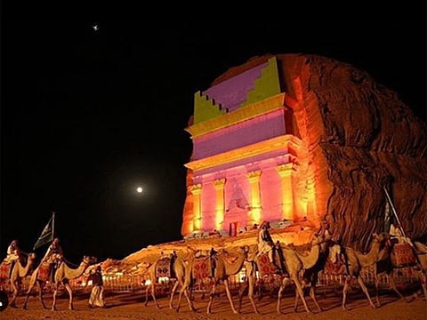 A night view at Madain Saleh