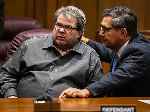 Jason Dalton talks with his defence attorney Eusebio Solis moments before pleading guilty to six counts of murder and several other charges at the Kalamazoo County Courthouse on Monday, Jan. 7, 2019 in Kalamazoo, Michigan.
