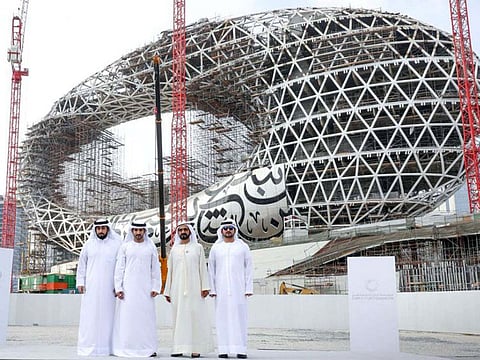 Shaikh Mohammed inspects work progress in Dubai Future Foundation’s projects.