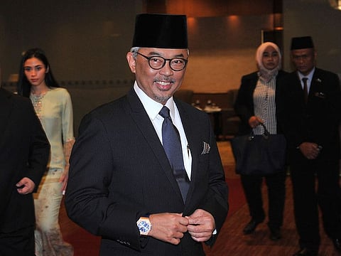 In this Jan. 11, 2019, photo, Pahang state Crown Prince Tengku Abdullah arrives for a private event at a hotel in Kuala Lumpur