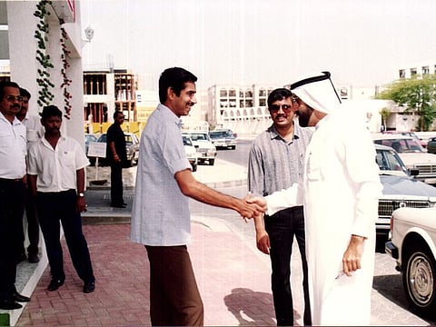 A young Azad Moopen at the inauguration of one of his clinics