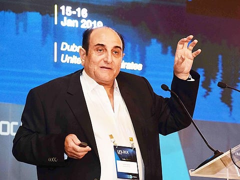 Du CEO Osman Sultan speaks at the Unlock Blockchain Forum taking place in Dubai.