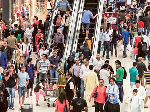 Consumers at a shopping mall in the UAE.