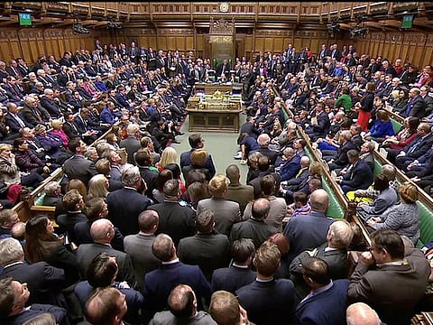 A general view of Parliament after the vote on May's Brexit deal, in London, Britain, January 15, 2019 in this screengrab taken from video.