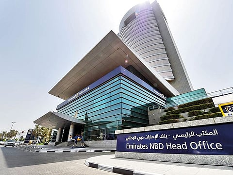 Emirates NBD Head Office at Baniyas street in Dubai.