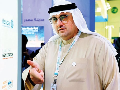 Mohammad Jameel Al Ramahi, CEO of Masdar, during an interview at the Masdar Pavilion at the Abu Dhabi Sustainability Week exhibition on Wednesday.
