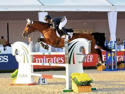 Shaikh Ali Abdullah Al Qasimi delivered a classy performance at the Dubai Show Jumping Championship CSI5* W on Wednesday.