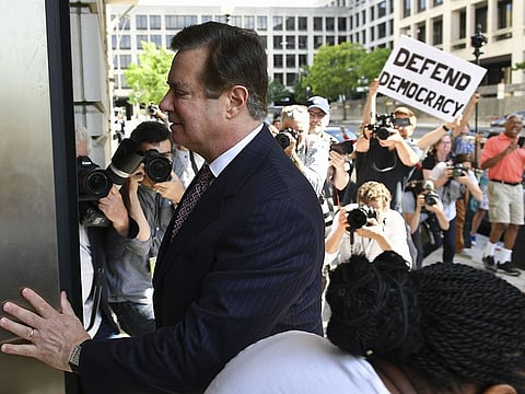 Paul Manafort arrives for a hearing at US District Court on in Washington, DC in 2018.