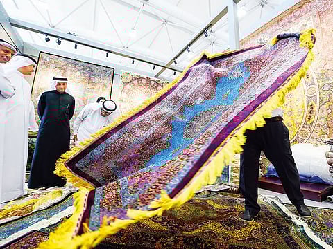 Maj Gen Mohammad Ahmad Al Merri, director general of the GDRFA along with other officials at the Carpet and Art Oasis 2019 at City Walk in Dubai.