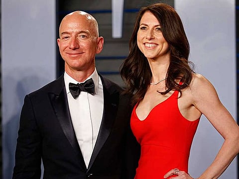 Jeff Bezos and his wife