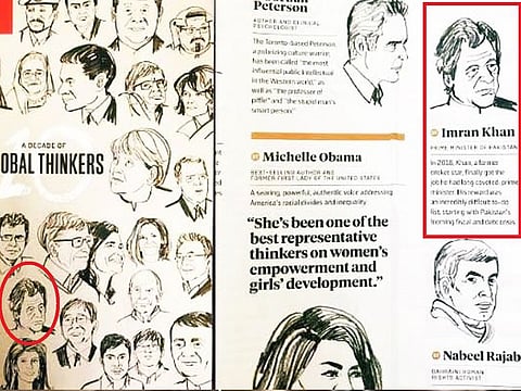 Images from the print edition of the Foreign Policy magazine that have been widely shared online