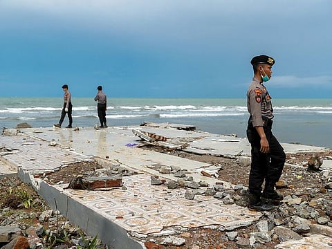 Pandeglang, Banten province, Indonesia, December 24, 2018, after a tsunami. Indonesia is still reeling from the aftermath of the tsunami