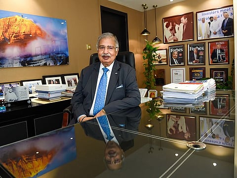 Ram Buxani in his office located on the Cosmos lane of Meena Bazaar