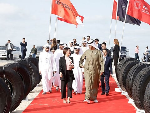 Dr Sultan Al Jaber, UAE Minister of State and chairman of Abu Dhabi Ports, and Roadbot chairwoman Zhang Yingzi were present during the ground-breaking ceremony at Kizad.