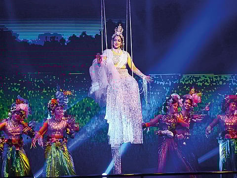 BJP Member of Parliament and actress Hema Malini performs at a cultural programme during the 15th Pravasi Bharatiya Divas function in Varanasi, Uttar Pradesh, on Tuesday night.