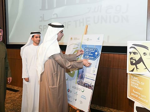 Saeed Mohammad Al Tayer launches the 5th State of Green Economy Report 2019 in Dubai on Wednesday.