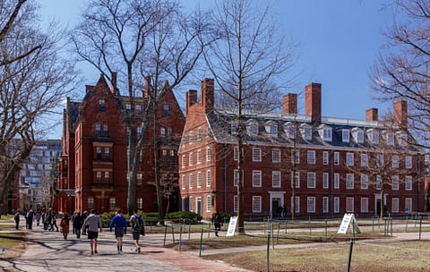 The Harvard University campus, a private Ivy League research university in Cambridge, Massachusetts.