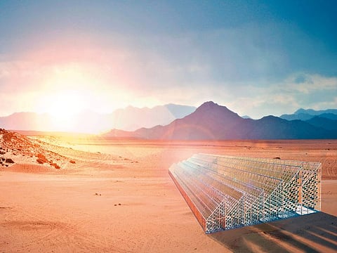 Photovoltaic glass used in new-gen greenhouses by Marjan van Aubel.