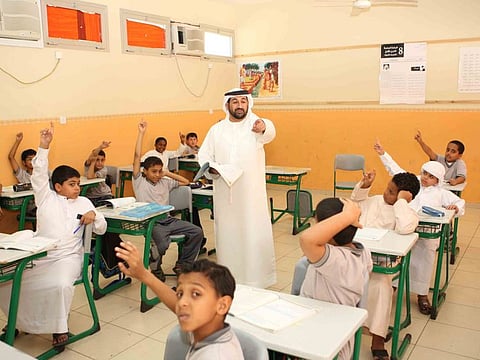 Emirati students attending the school in Abu Dhabi. Photo for illustrative purposes