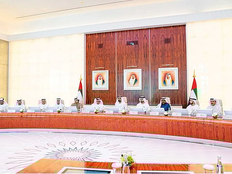 Shaikh Mohammad chairs the Cabinet meeting in Abu Dhabi on Sunday, January 27, 2019.