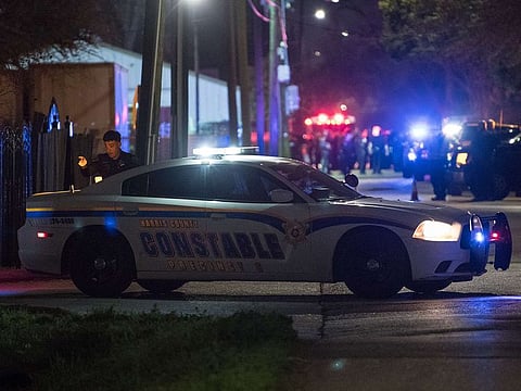 Law enforcement personnel work at the scene of a shooting where five Houston police officers were reported shot January 28, 2019 in Houston, Texas.