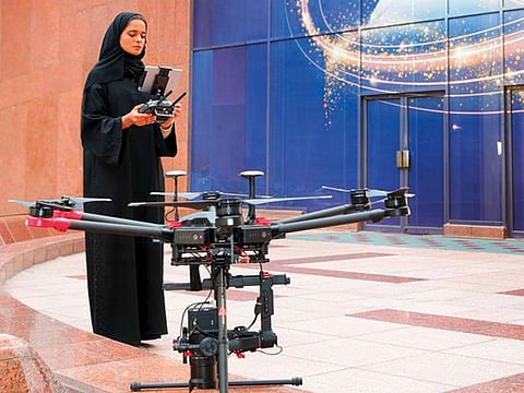 Dubai Municipality supported and trained Eng. Maitha Al Nuaimi to be the first Emirati lady to obtain a 3D Camera Drone license in Dubai from the Civil Aviation Authority
