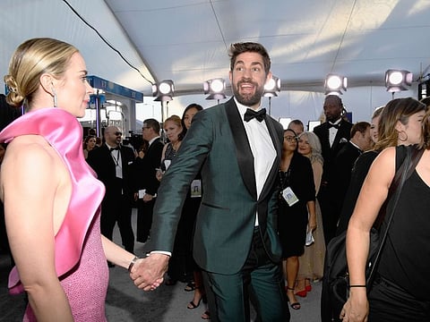 Emily Blunt and John Krasinski attend the 25th Annual Screen Actors Guild Awards at The Shrine Auditorium on January 27, 2019 in Los Angeles, California.