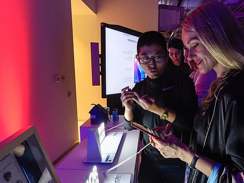 People at the UAE Media briefing launch of the break-through technology: HONOR View20 at Burj Khalifah, Dubai.