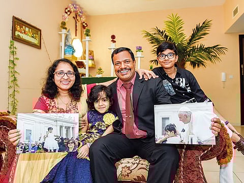 Biju Kunnel Baby along with wife Rosy and children Catherine and Chris