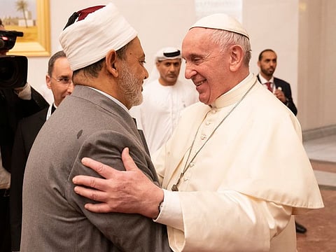Pope Francis and Dr Ahmad Al Tayeb, Grand Imam of Al Azhar.