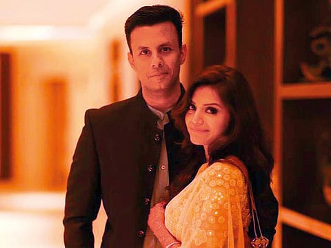 Prashanth Pandarathil with his wife Dhanya