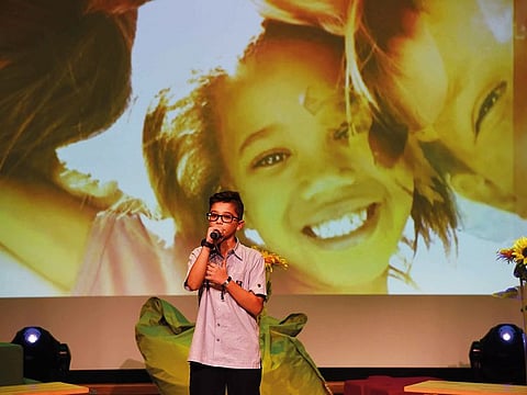 Kai Pavitt, of Dubai International Academy perfoming during the 4TH Wellbeing census results announcement at Amity University Dubai