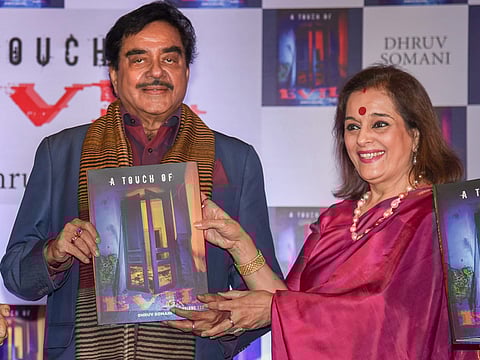 Shatrughan Sinha with his wife Poonam Sinha during a book launch titled ‘A Touch of Evil’ by author Dhruv Somani, in Mumbai, Wednesday, Feb. 06, 2019.