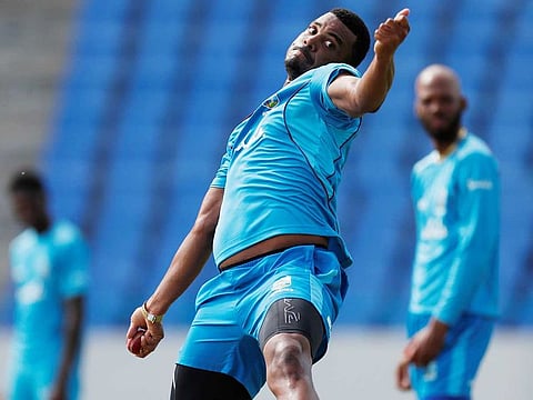 West Indies' Shannon Gabriel during nets.