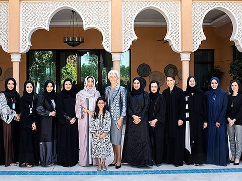 Christine Lagarde, Managing Director of the International Monetary Fund, and members of the Gender Balance Council