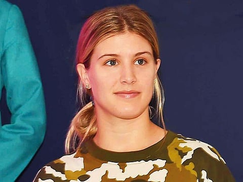 Eugenie Bouchard during the Dubai Tennis draw yesterday. The Canadian is hoping for a great season after having made a winning start to 2019 with a doubles title in Auckland.