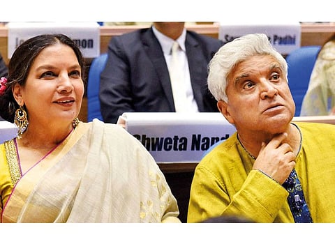 Bollywood lyricist Javed Akhtar with wife actress Shabana Azmi